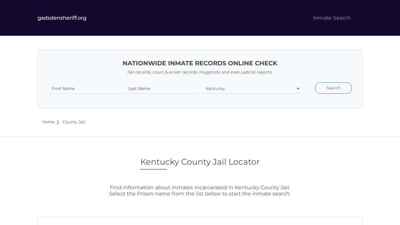 Kentucky County Jail Inmate Search | Free Inmate Lookup